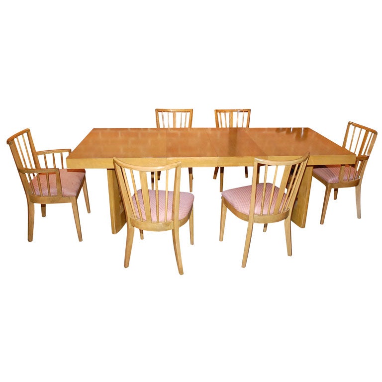 Modern Maple Dining Set with Six Chairs Red Lion Furniture Co.