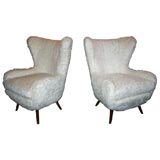 Pair of Upholstered Armchairs by Ernst Schwadron