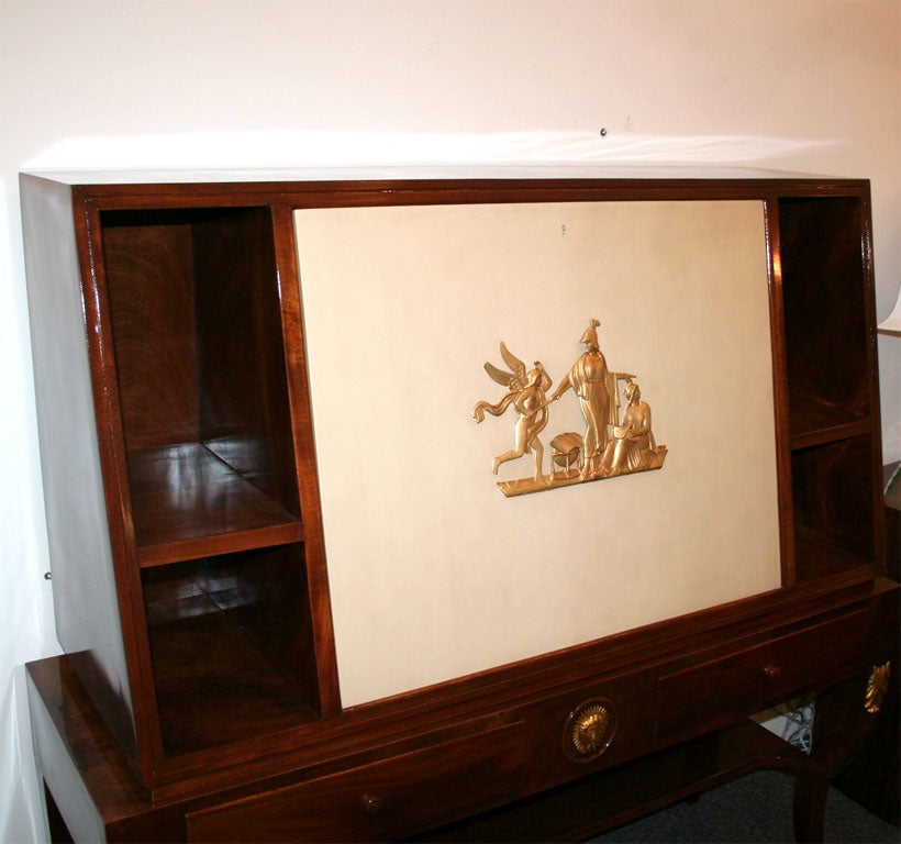 Carved Secretary Made in Milan, 1940 For Sale
