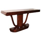 Art Deco Bookmatched Walnut Console