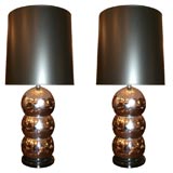 Vintage 70's Stacked Chrome Ball Lamps