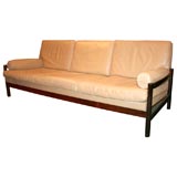 Rosewood and Leather Sofa