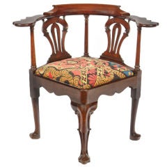 Irish Georgian Mahogany Corner Reading Chair