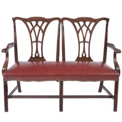 Antique 19th Century Chippendale Style  Settee
