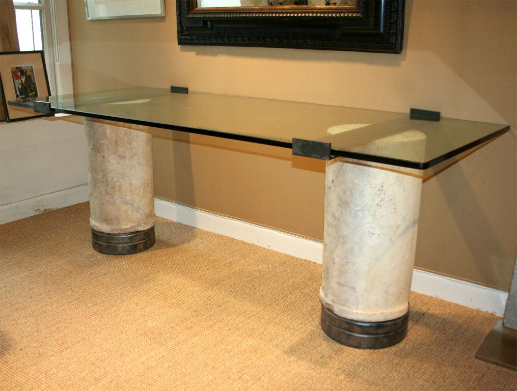 Marble Column Based Table