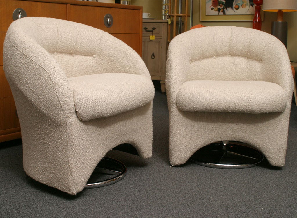 Finnish Tub Chairs on Chrome Bases early '70s 3