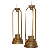 Pair of Bronze Candlestands