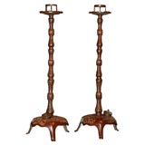 Pair of Japanese Bronze Candlestand