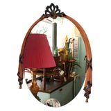 Laquered and Walnut Hollywood Regency Mirror