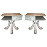 Pair of 1950's Bedside Tables w/Faux-Grained Finish