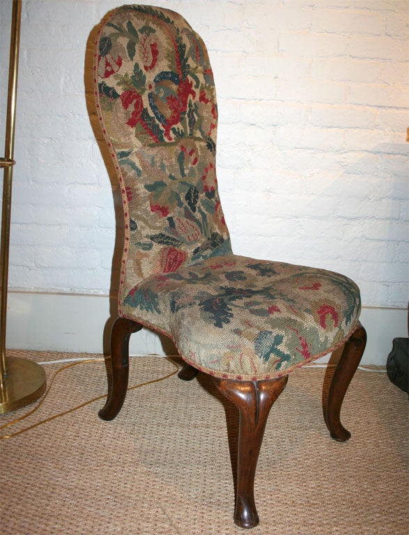 Set of Eighteen Queen Anne Style Chairs with Needlepoint