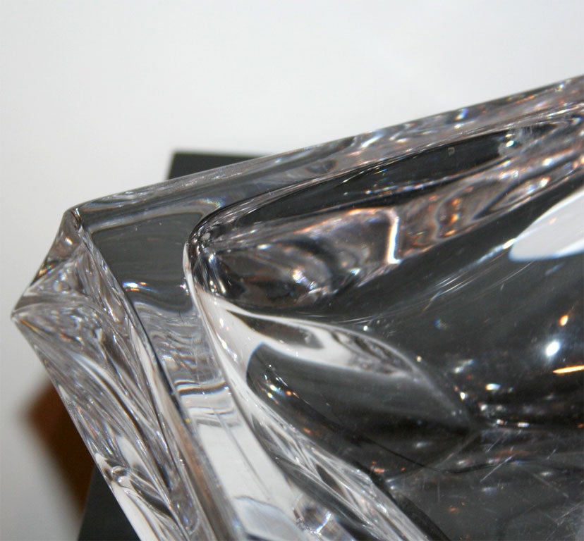 Signed Daum Crystal Fruit Bowl For Sale 2