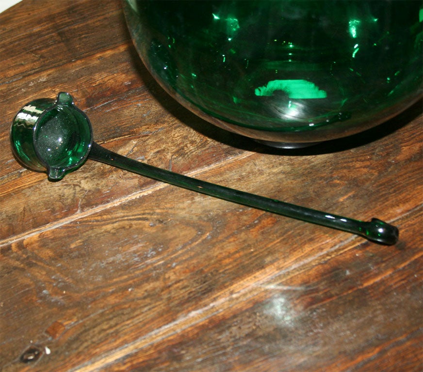 green glass punch bowl and cups