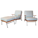 Pair of Armchairs and Ottoman in the Style of Luther Conover