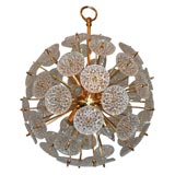 Gold Plated Brass and Crystal Sputnik Chandelier