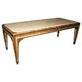 Gilt Coffee Table with  Travertine Top
