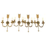 SET OF 4 c. 1880 FRENCH BRONZE SCONCES