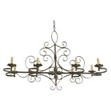 Eight Light Iron Chandelier
