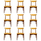 Eight Mustard Leather Danish Chairs
