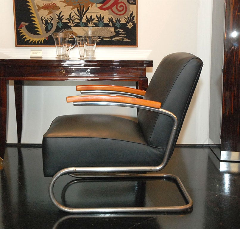 Mid-20th Century Pair of Signed Thonet Arm Chairs