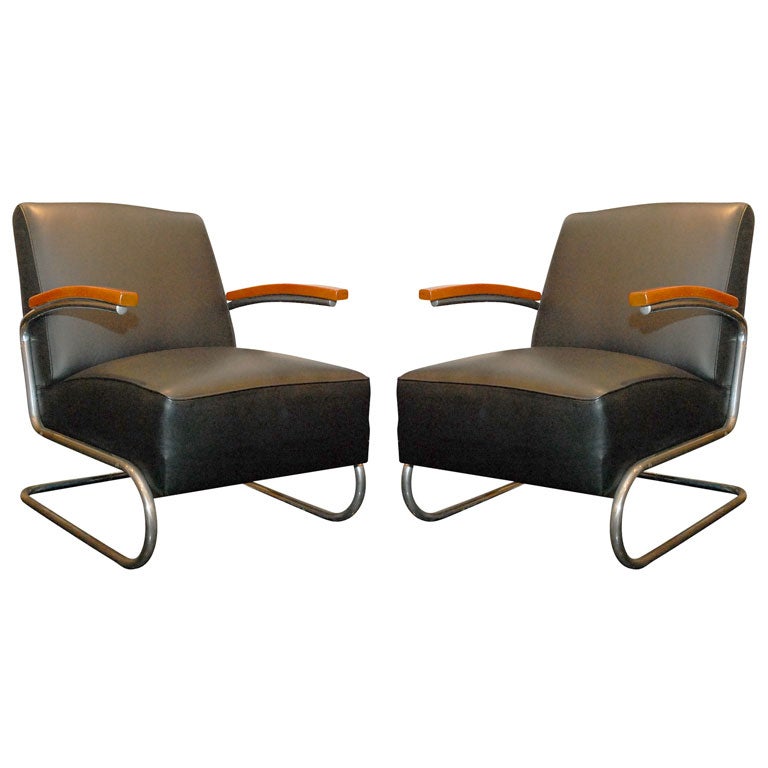 Pair of Signed Thonet Arm Chairs