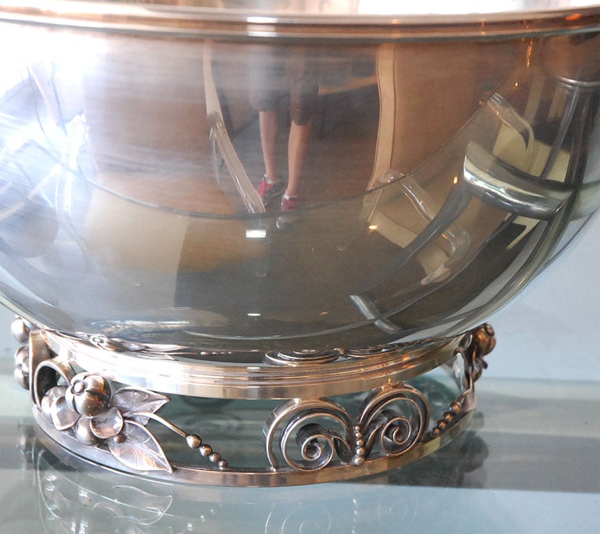 La Paglia sterling large punch bowl in Georg Jensen style. 1