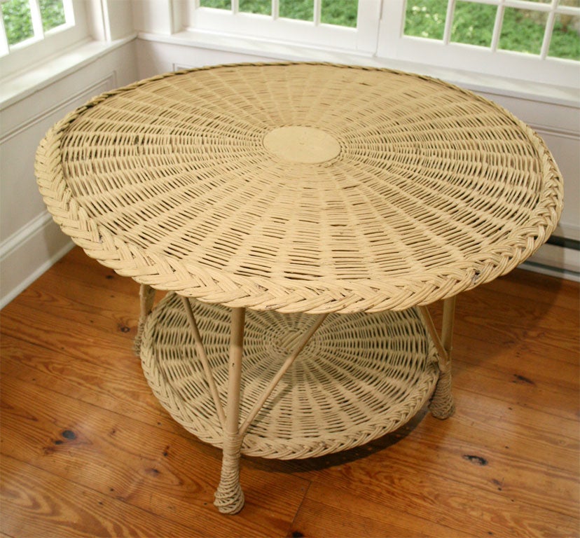 American Bar Harbor Wicker Table For Sale