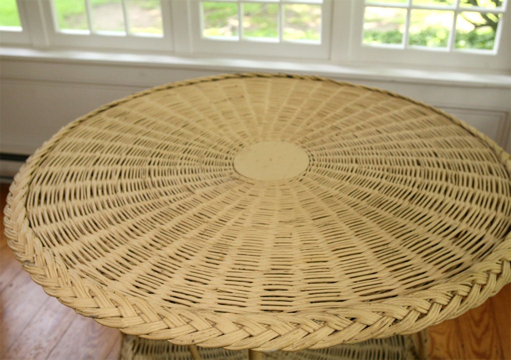 Wood Bar Harbor Wicker Table For Sale