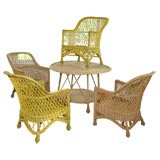 Vintage Set of Four Matching Wicker Armchairs