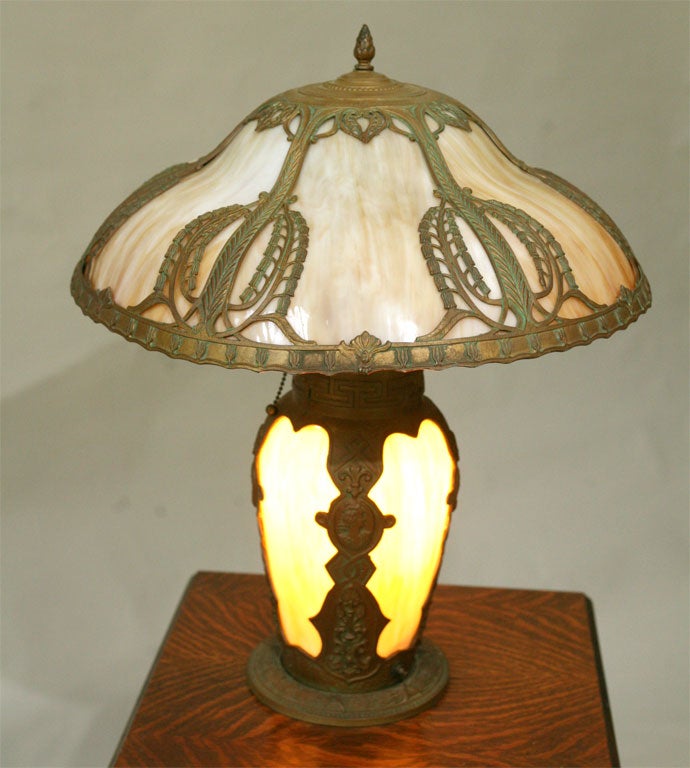 Metal Slag Glass Table Lamp