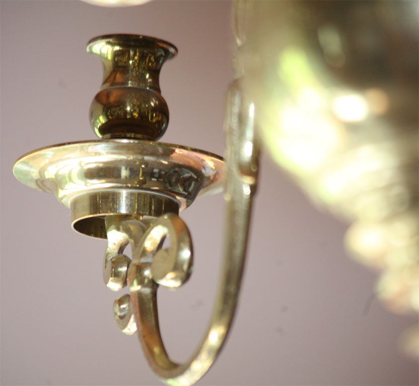 19th Century Baroque Style Brass Chandelier