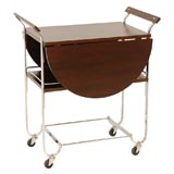 A Chrome Plate and Walnut Drinks Trolley