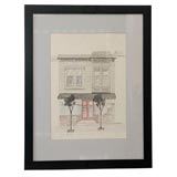 FRAMED PEN AND INK WATER COLOR Antique FRAMED PEN AND INK WATER COLOR