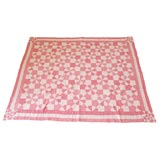 Vintage 1930'S PINK&WHITE GEOMETRIC-ROB PETER TO PAY PAUL QUILT