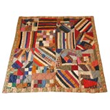 Used 19THC GEOMETRIC  CRAZY QUILT FROM LANCASTER COUNTY, PA.