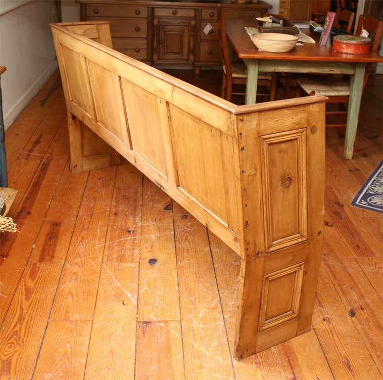 This nice English church bench has a paneled back and would be great tableside, in a mud room or in a hall. It is also a terrific piece to free stand, as it looks great and finished on all sides.