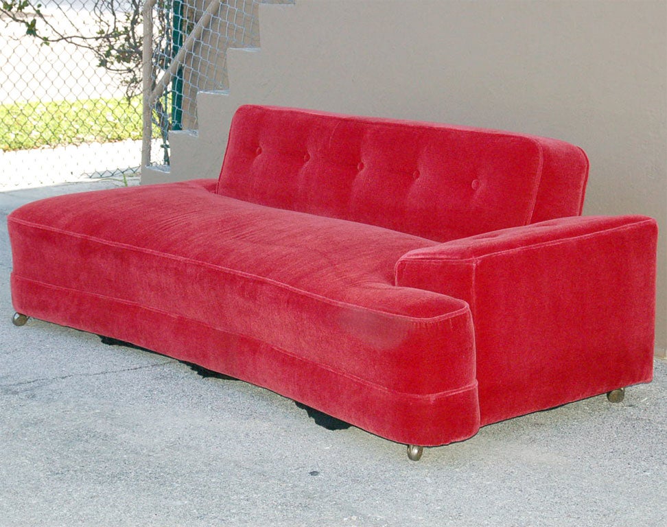 Mid-20th Century Mohair Dog Bone Sofa