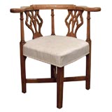 George II style fruitwood corner chair.