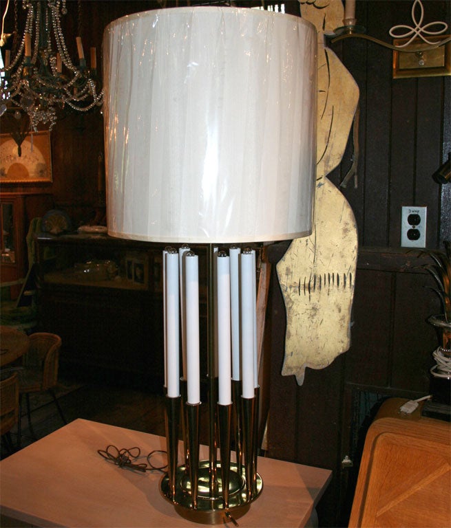 Pair of Tommi Parzinger Style Brass Lamps