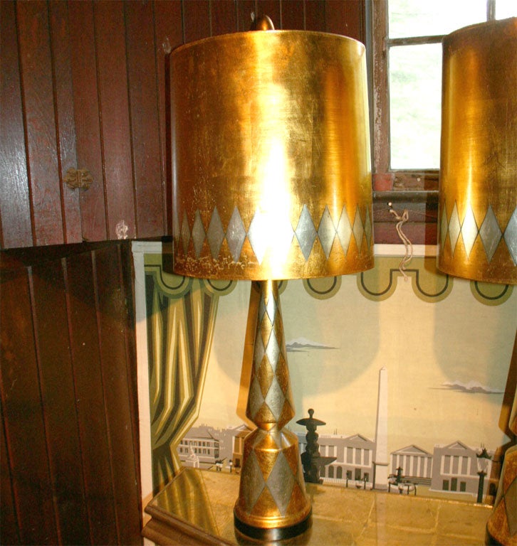 American Pair of James Mont Harlequin Lamps