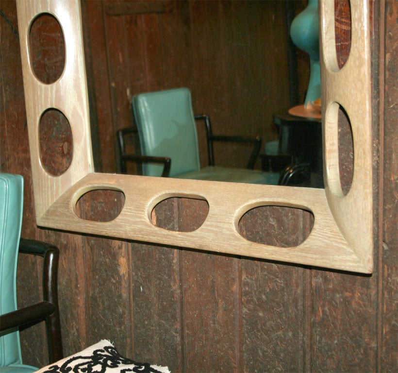 wood oak framed mirror