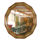 Green & Gilt Wood Dodecagon Mirror