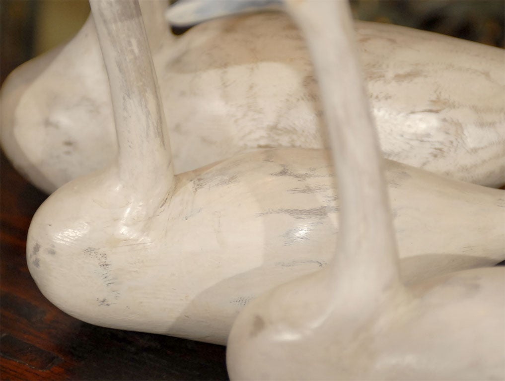 Set of Hand Carved Primitive Swans 1