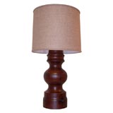 Monumental turned wood Table lamp