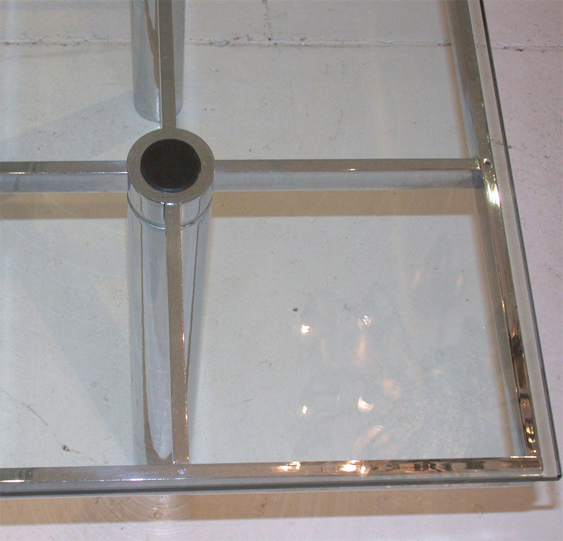 Chrome Tobia Scarpa Andre dining table for Knoll