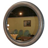 Antique Large Round Painted Wood Mirror