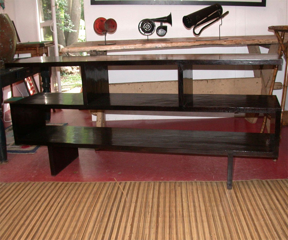 Bali Ebonized Hardwood Double H-Shelf