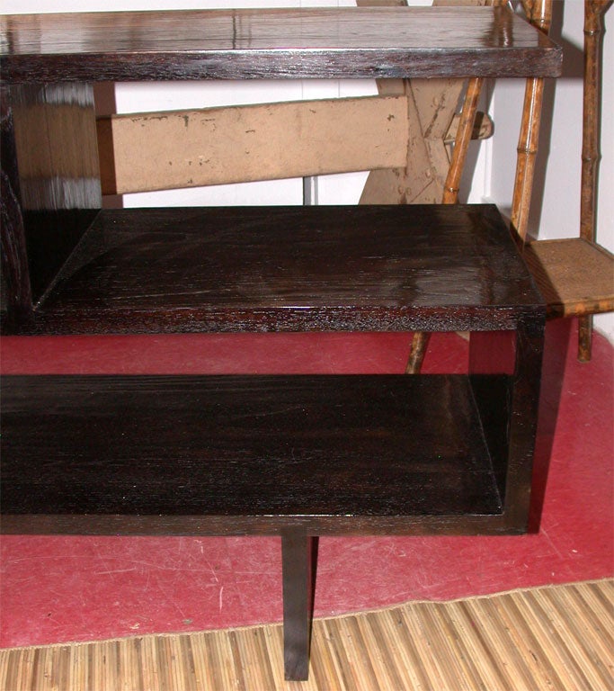 Bali Ebonized Hardwood Double HShelf For Sale at 1stDibs