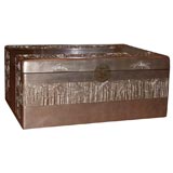 Vintage FABULOUS CARVED BAMBOO CHEST IN A LEAFED FINISH BY JAMES MONT