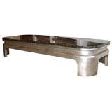 COFFEE TABLE WITH A GLAZED LEAF FINISH AND GRANITE TOP